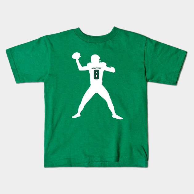 NY Jets Quarterback Aaron Rodgers 8 Kids T-Shirt by Sleepless in NY